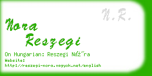 nora reszegi business card